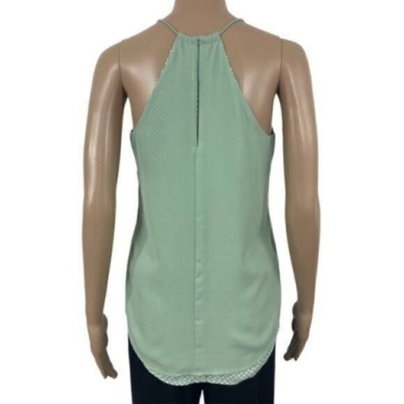 EXPRESS NWT Sleeveless layered blouse polka dots under solid size XS - Picture 3 of 9